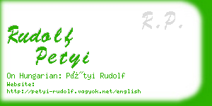 rudolf petyi business card